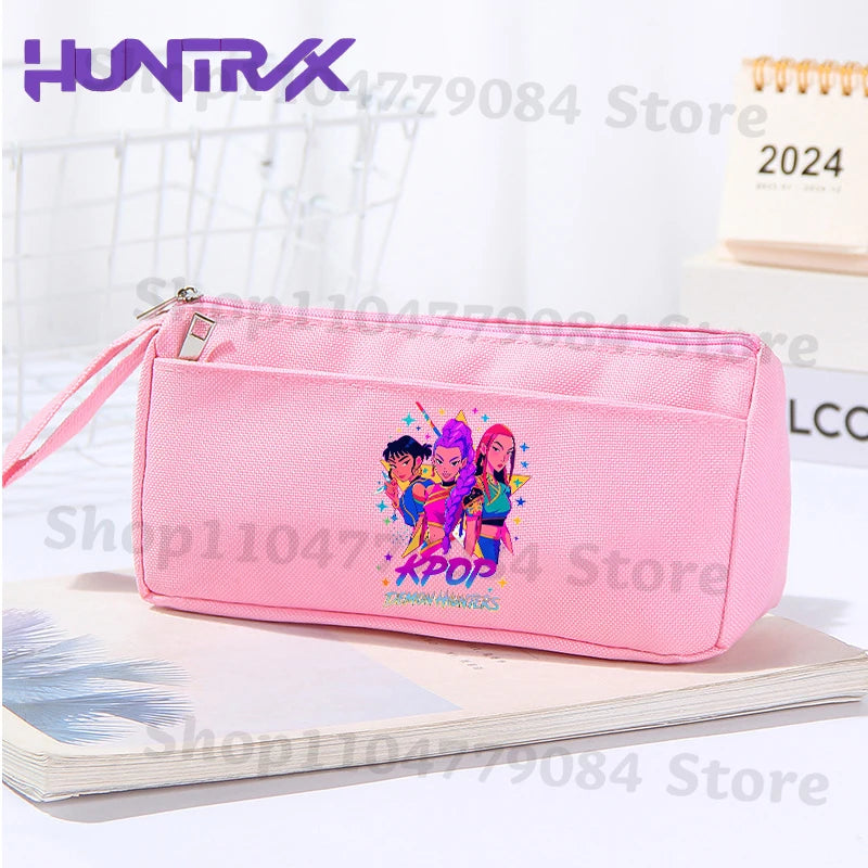 K-pop Demon Hunters Pink Pencil Case for Students