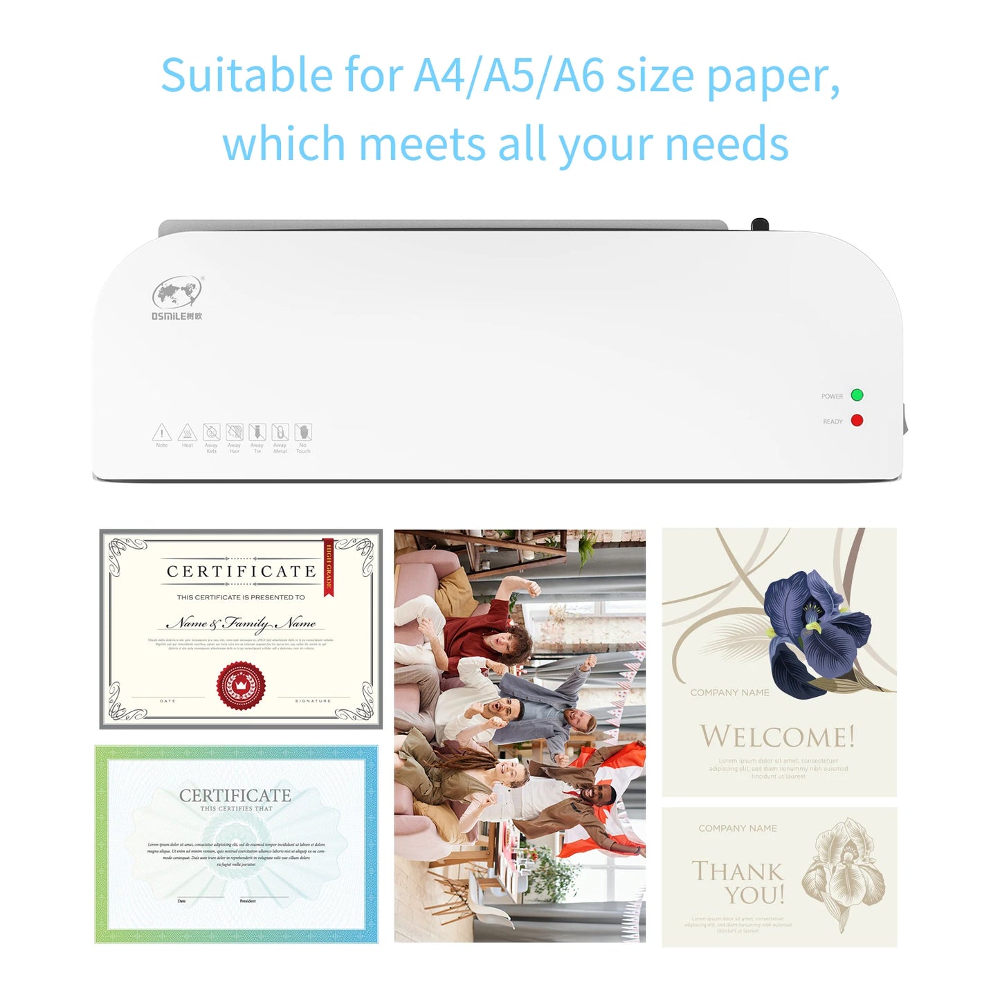 OSMILE SL289 Desktop Laminator Machine Set A4 Size Hot and Cold Lamination