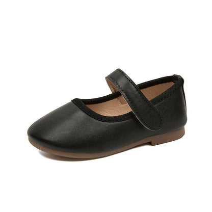 Soft Leather Plain Children Princess Shoes Light Round Toe Kids Flats