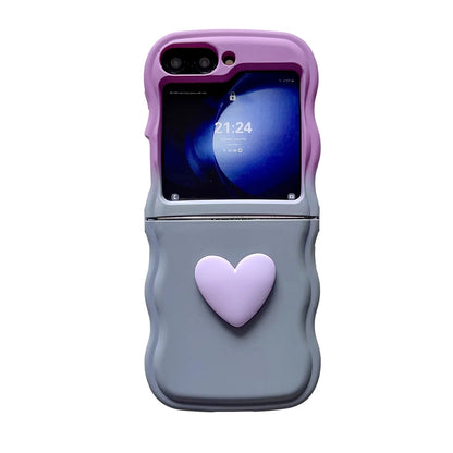 3D Love Heart Gradient Folding Case for Samsung Galaxy Z Flip