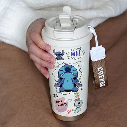 Stitch Straw Stainless Thermos Portable Cup