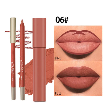 Matte Lip Liner & Lipstick Set, Waterproof Long-Lasting, Soft Matte Finish