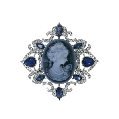 Vintage Victorian Design Queen's Cameo Brooch Pin, Antique
