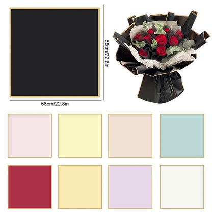 Golden Edge Flower Wrapping Paper Waterproof Bouquet Gift Packaging Decoration Supplies