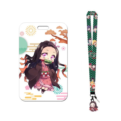 Demon Slayer Anime Key Lanyard Cosplay Badge ID Cards