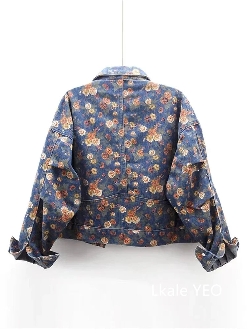 Outerwear Long Sleeve Korean Version Female Cowboy Coat