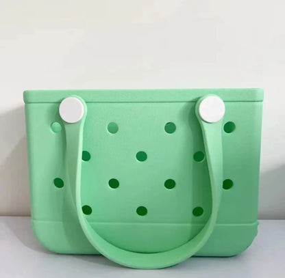 Small Beach Bag Tote Silicone Basket Waterproof Mini Jelly Handbag
