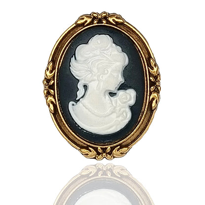 Vintage Crystal Rhinestones Cameo Brooches for Women Queen Head Brooch Pin