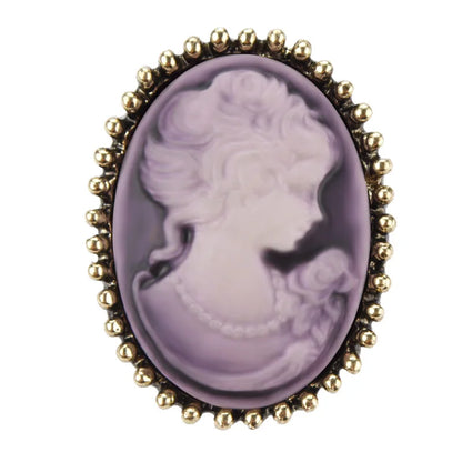 Vintage Cameo Elegant Queen Head Portrait Brooch For Women Antique Wedding