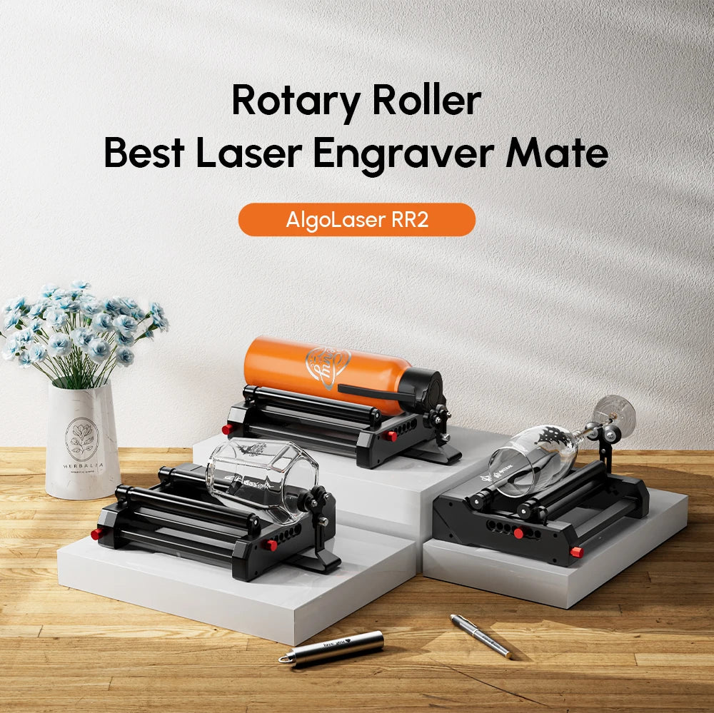 AlgoLaser Rotary Roller 2 For Laser Engraver Cutter 360° Engraving All Cylindrical