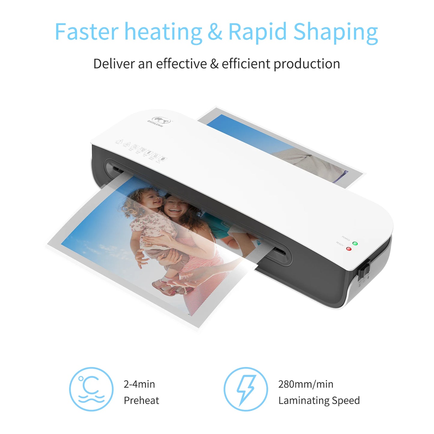 OSMILE SL289 Desktop Laminator Machine Set A4 Size Hot and Cold Lamination