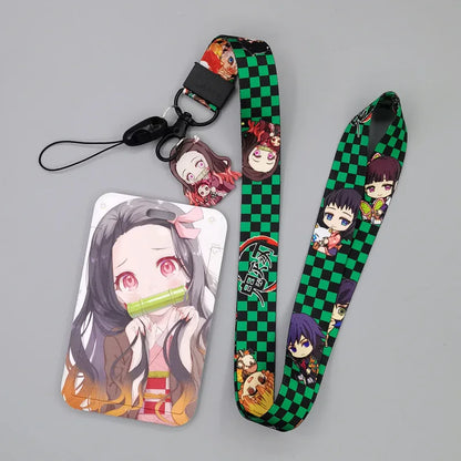 Demon Slayer Anime Key Lanyard Cosplay Badge ID Cards
