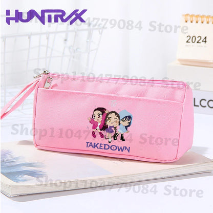 K-pop Demon Hunters Pink Pencil Case for Students
