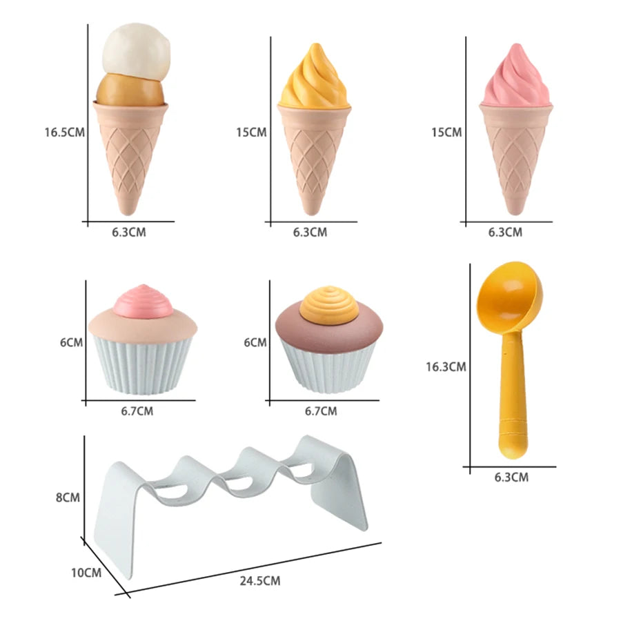 sand wheat straw material ice cream toys digging sand tools environmental Nordic