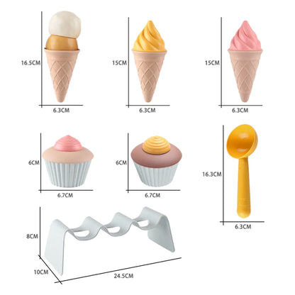 sand wheat straw material ice cream toys digging sand tools environmental Nordic