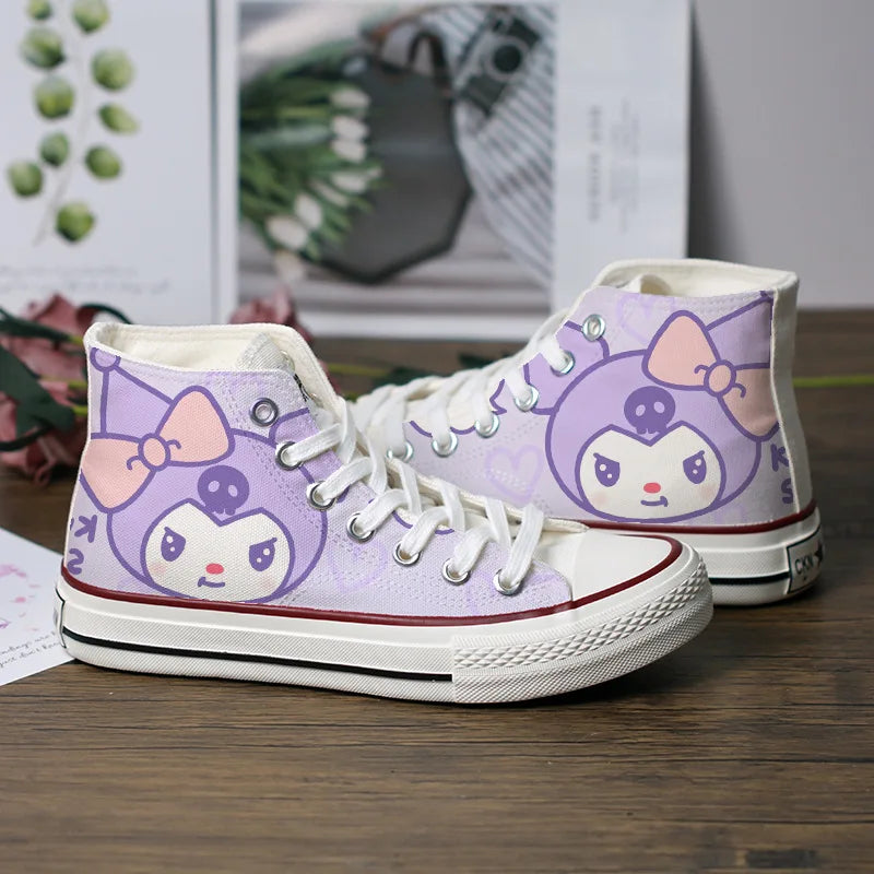 Kawaii Sanrio Canvas Shoes Thin High-Top Sneakers Casual Shoes