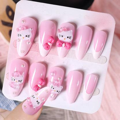 Sanrio Anime Cute Nail Patches False Nail Tips Cartoon Y2K Press on Nail
