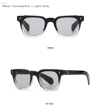 SHAUNA Retro Square Rivets Sunglasses Shades UV400
