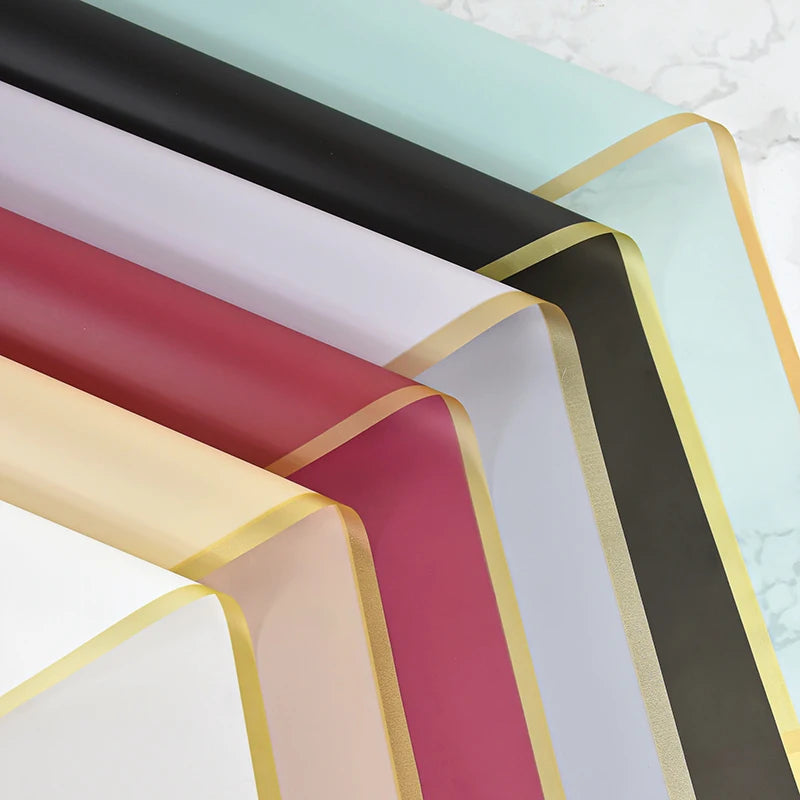 Golden Edge Flower Wrapping Paper Waterproof Bouquet Gift Packaging Decoration Supplies