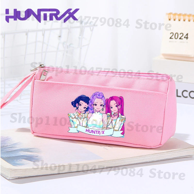 K-pop Demon Hunters Pink Pencil Case for Students