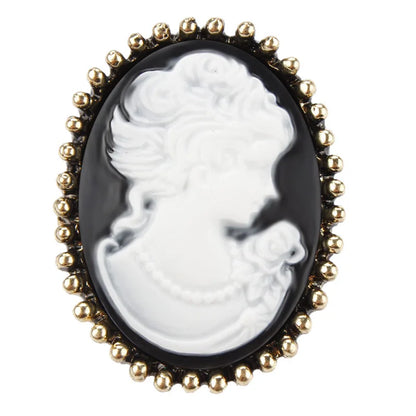 Vintage Cameo Elegant Queen Head Portrait Brooch For Women Antique Wedding
