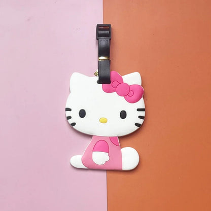 Kawaii Sanrio Luggage Tag Cute Cartoon Silica Suitcase Id Address Holder