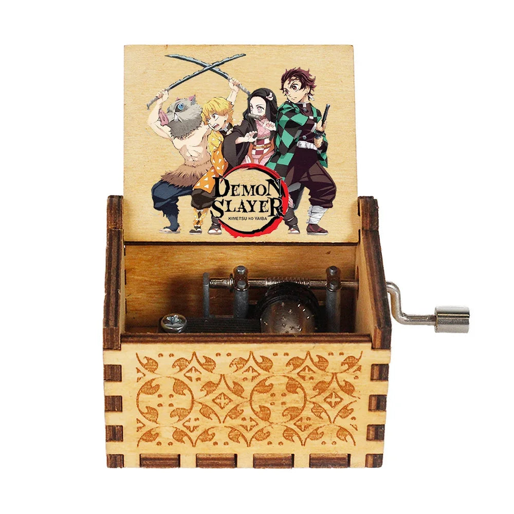 Wooden Music Box Demon Slayer Hand Cranked