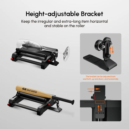 AlgoLaser Rotary Roller 2 For Laser Engraver Cutter 360° Engraving All Cylindrical