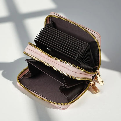 Stitch Design PU Leather Wallet – Double Zipper