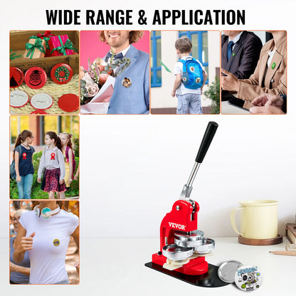 Badge Maker Machine DIY Button Pin with 500Pcs Free Parts Press Kit Circle Manufacture