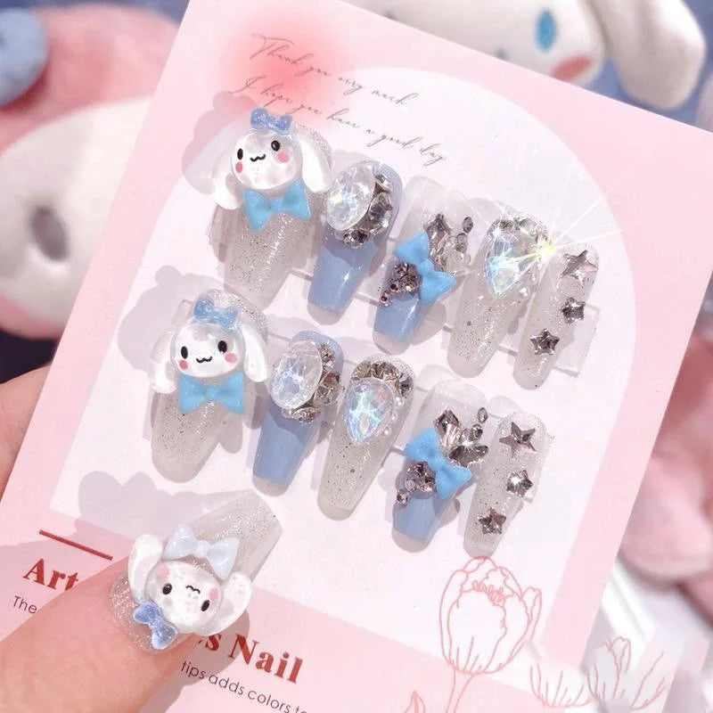 Sanrio Anime Cute Nail Patches False Nail Tips Cartoon Y2K Press on Nail