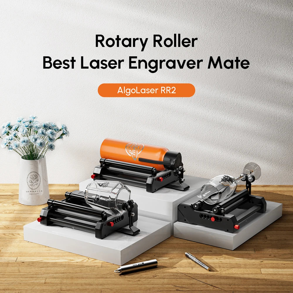 AlgoLaser Rotary Roller 2 For Laser Engraver Cutter 360° Engraving All Cylindrical
