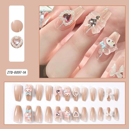 Sanrio Anime Cute Nail Patches False Nail Tips Cartoon Y2K Press on Nail