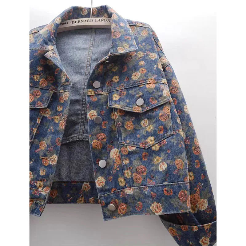 Outerwear Long Sleeve Korean Version Female Cowboy Coat