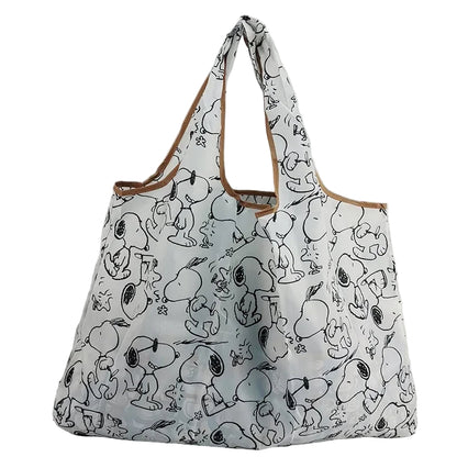 Snoopy Foldable Shopping Bag Thick Nylon Large Tote Reusable Waterproof Polyester