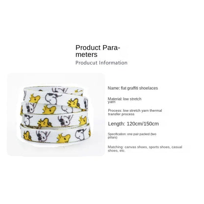 1 Pairs Snoopy Cartoon Shoelace 120Cm/150Cm