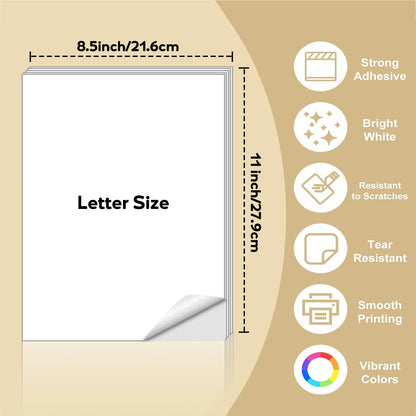 Glossy White Printable Vinyl Sticker Paper Tear-Resistant Waterproof Inkjet