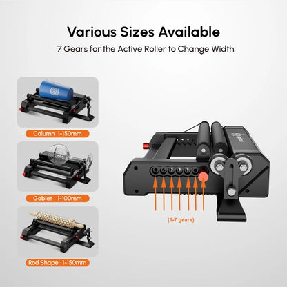 AlgoLaser Rotary Roller 2 For Laser Engraver Cutter 360° Engraving All Cylindrical