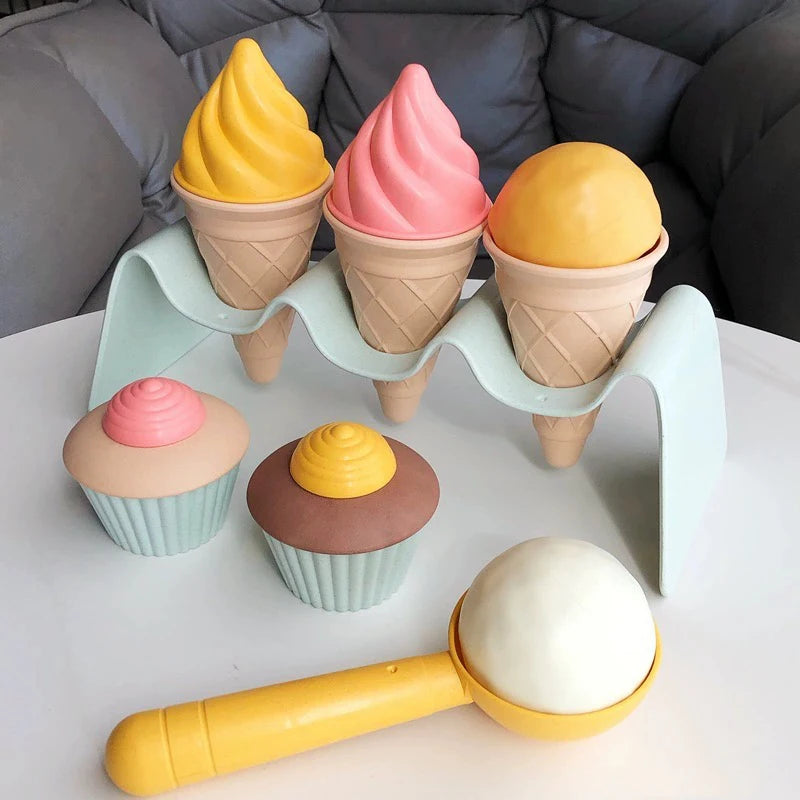 sand wheat straw material ice cream toys digging sand tools environmental Nordic