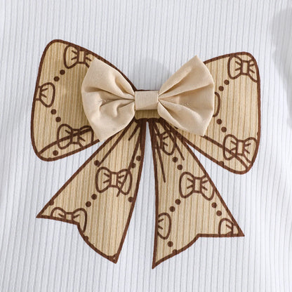 School Outfit Flutter Sleeve Front Bow