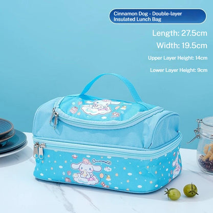 Double-Layer Insulated Handbag Waterproof Bento Bag