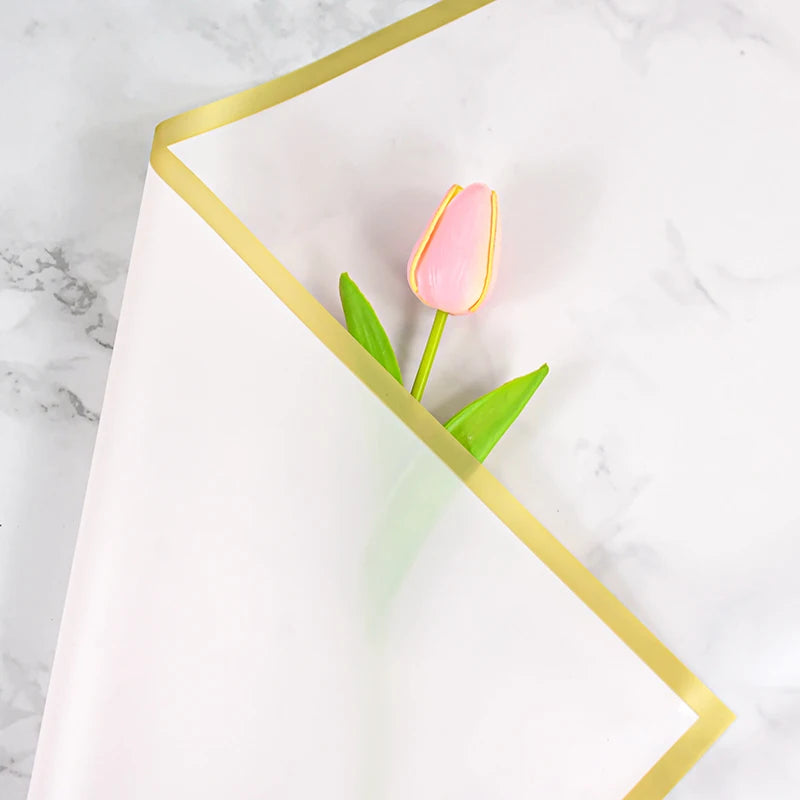 Golden Edge Flower Wrapping Paper Waterproof Bouquet Gift Packaging Decoration Supplies