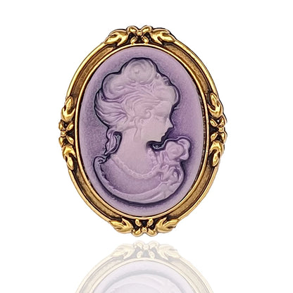 Vintage Crystal Rhinestones Cameo Brooches for Women Queen Head Brooch Pin
