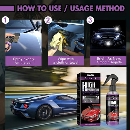 3in1 Quick Coat Polish Sealer Spray Auto Nano Ceramic Coating Agent Car
