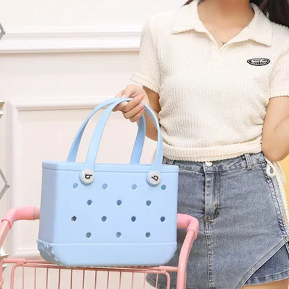 Small Beach Bag Tote Silicone Basket Waterproof Mini Jelly Handbag