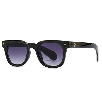 SHAUNA Retro Square Rivets Sunglasses Shades UV400