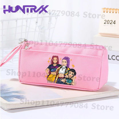 K-pop Demon Hunters Pink Pencil Case for Students