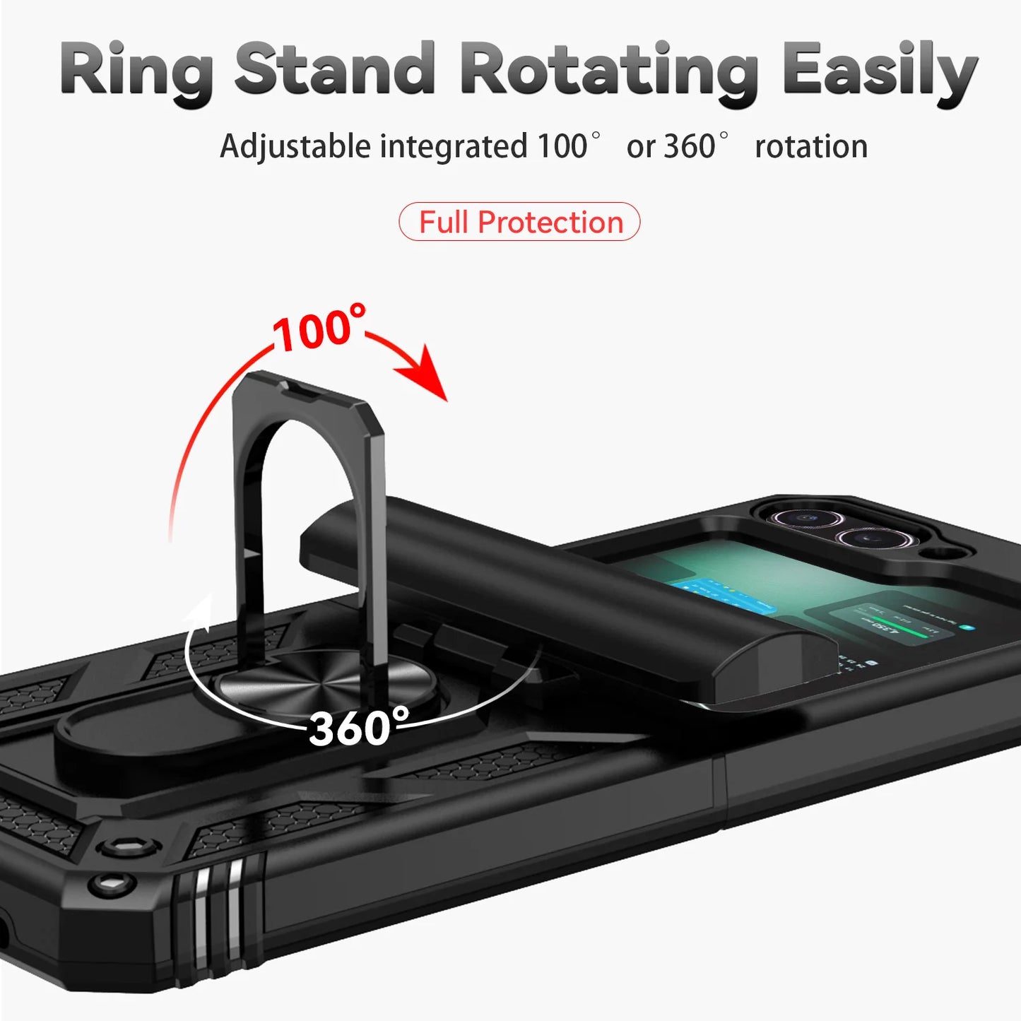 Ring Funda for Samsung Z Flip with Stand Holder