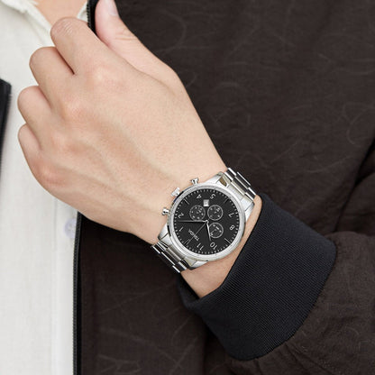 Trnda Men's Stainless Steel Watch, Charcoal Black Dial | Trnda43mm-1