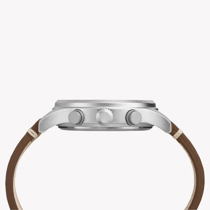 Timex Men's Brass Watch, Tan Leather, Off White Dial | Tw4b09200-1